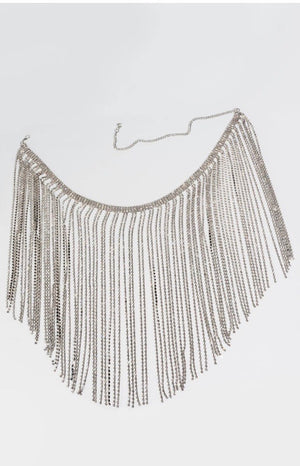 RHINESTONE FRINGE SKIRT - Tamaracloset